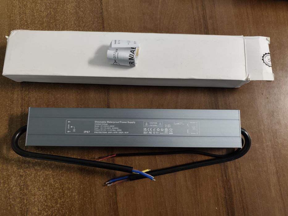 Zasilacz SLIM hermetyczny IP67 do taśm LED 24V 200W 8,3A wodoodporny