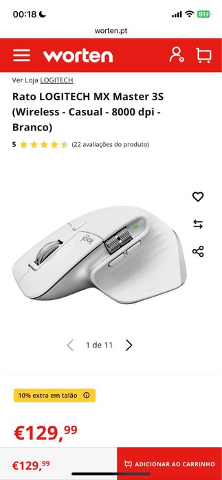 Rato Logitech MX Master 3S - Novo selado na caixa + oferta bolsa
