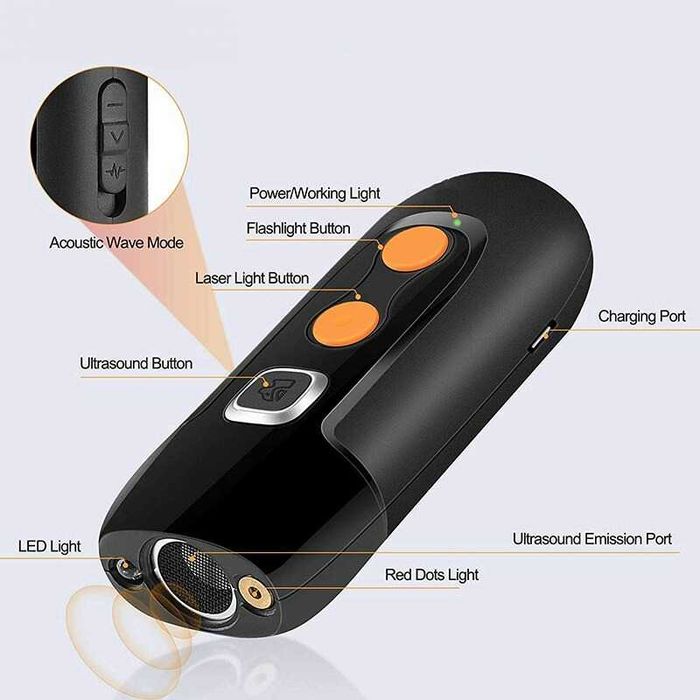 Супер отпугиватель собак с лазером відлякувач (эффектный тренер)