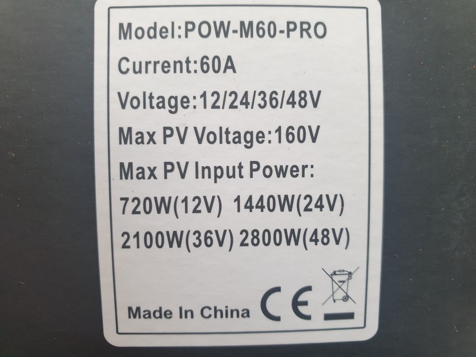 Контролер заряду сонячних батарей PowMr MPPT POW-M60-PRO