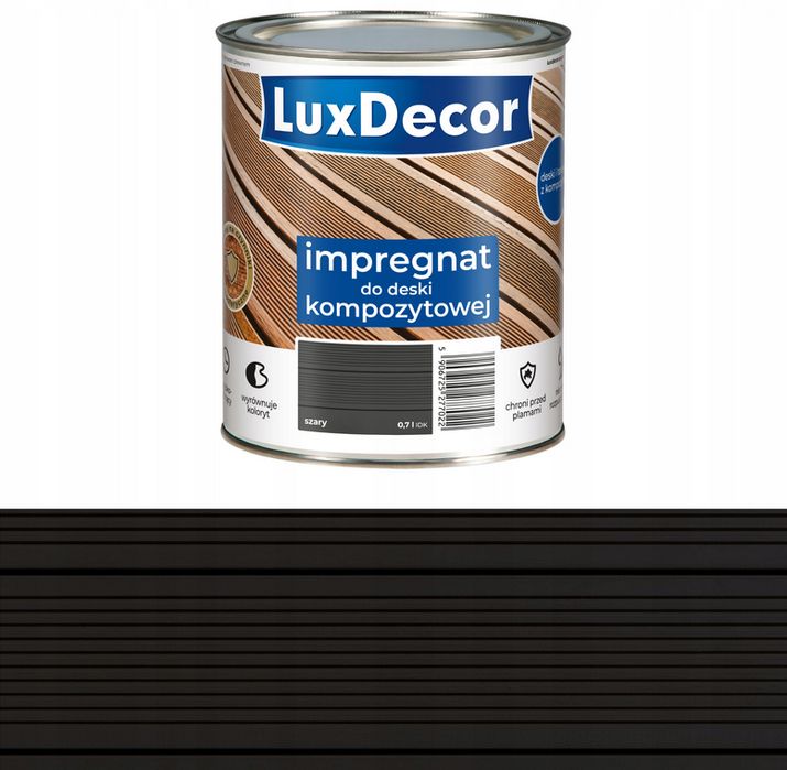 Impregnat do deski kompozytowej Luxdecor Szary 0,7l Szybkoschnący