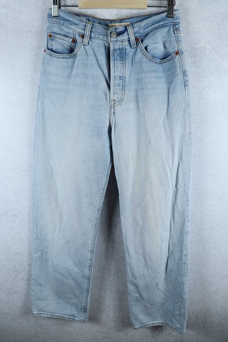 Levi's premium ribcage straight damskie spodnie jeansy jeansowe z wysokim stanem high waist luźne baggy loose fit szerokie M 38