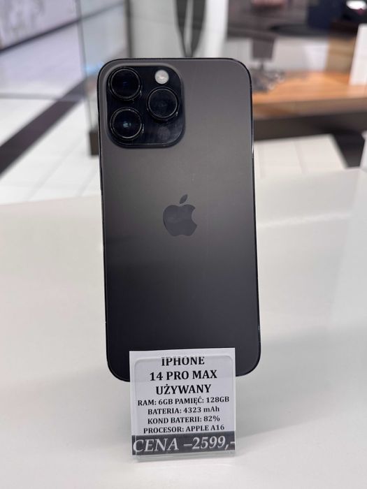 iPhone 14 Pro Max 128GB Bat 82% Topcase Vivo *Raty 0%