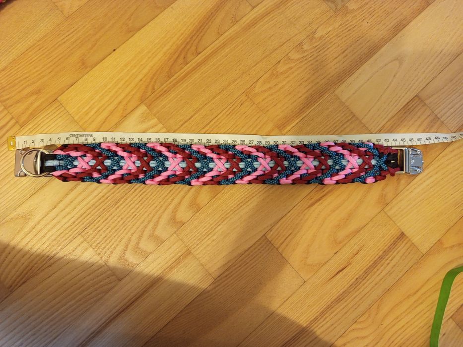 Obroża pleciona ręcznie handmade 45 cm