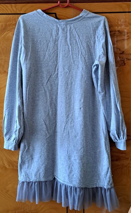 Reserved - sportowa sukienka z perełkami - Jasny szary XL