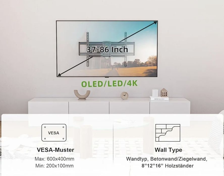 !!Uchwyt do Telewizora 37-86" Stojak Wieszak Super Mocny PREMIUM !!