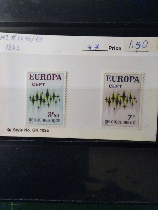 1972 Série Completa Europa CEPT Bélgica MLH *