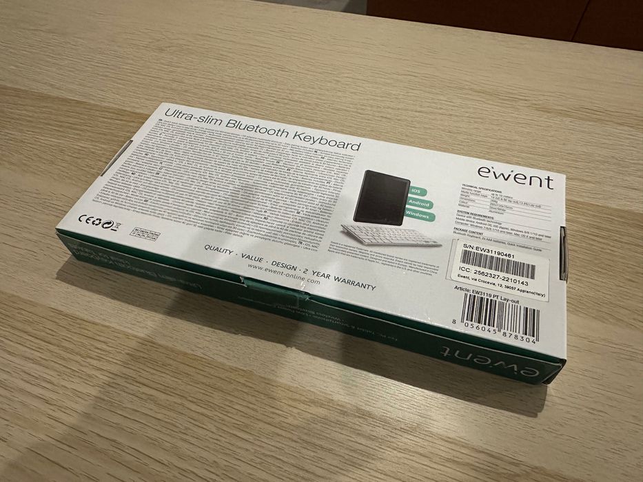 Teclado ewent EW3119 Ultra-Slim Bluetooth QWERTY