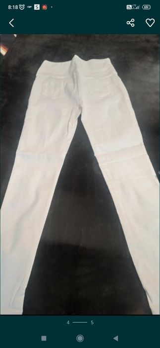 Spodnie z cienkiego jeansu Wysoki stan l