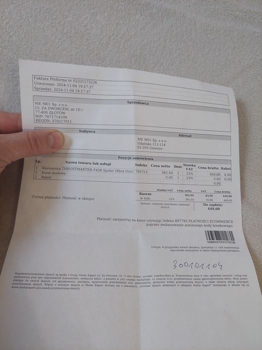 Kierownica na gwarancji thrustmaster 458 spider