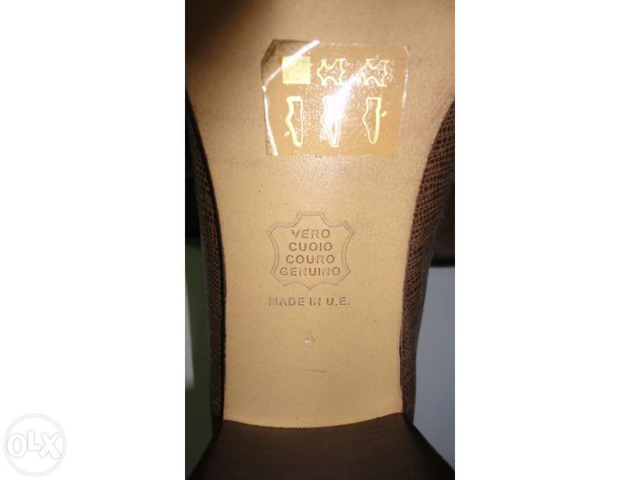 Sapatos de senhora em pele castanho Pierre Cardin