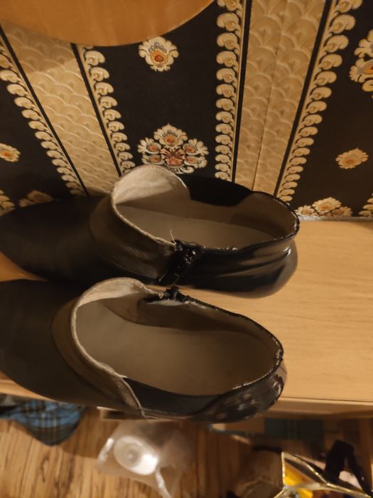 Botki granatowe ze skóry nat. 39