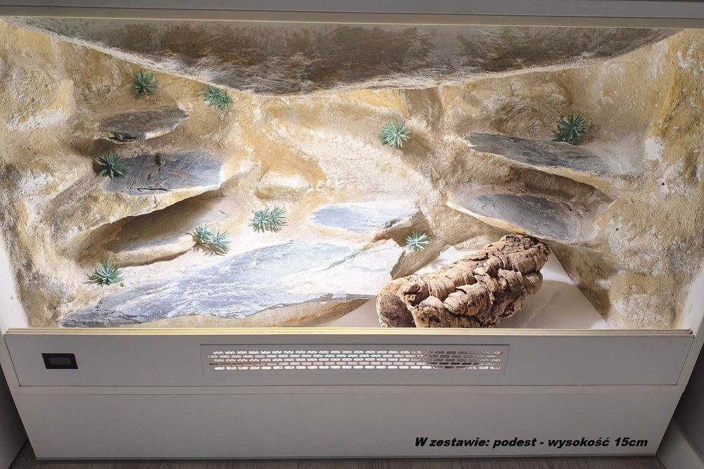 Terrarium naturalne dla agamy, gekona z pełnym wyposażeniem