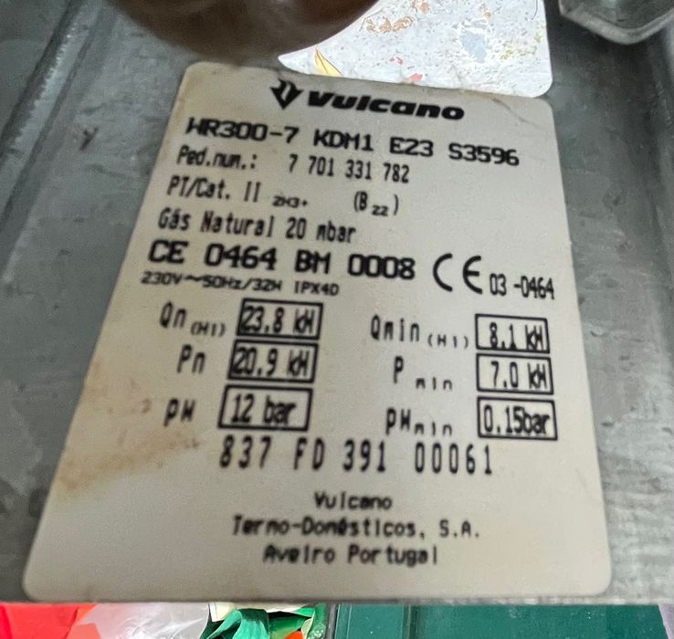 Esquentador Vulcano ventilado elétrico