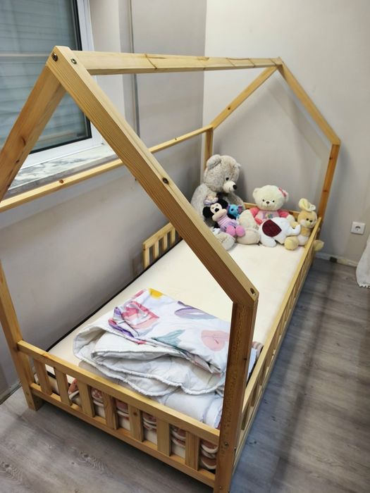 Cama Montessori 190x90 com estrado duplo e colchão