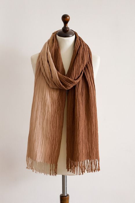 Szalik cieniowany beżowo-brązowy