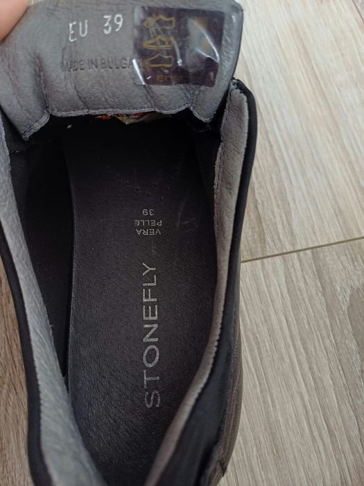 Czarne skórzane adidasy sneakersy damskie Stonefly rozm 39.