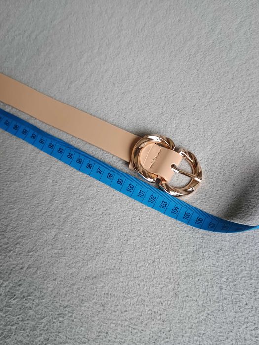 Nowy, damski pasek 100 cm - beżowy