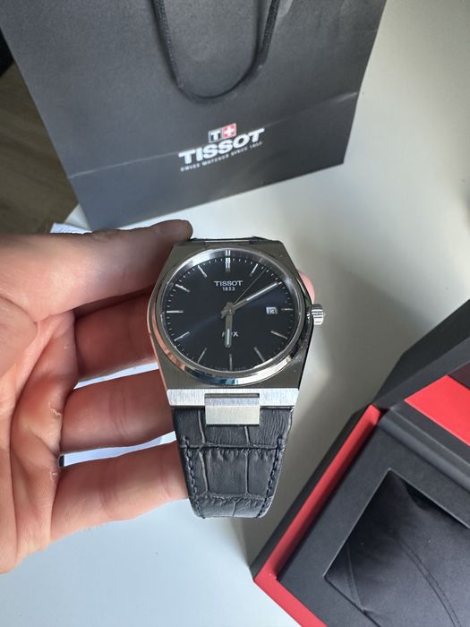 Tissot PRX 40mm granatowy stan idealny