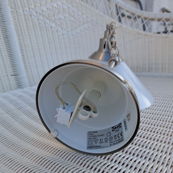 Candeeiro de teto, branco de vidro