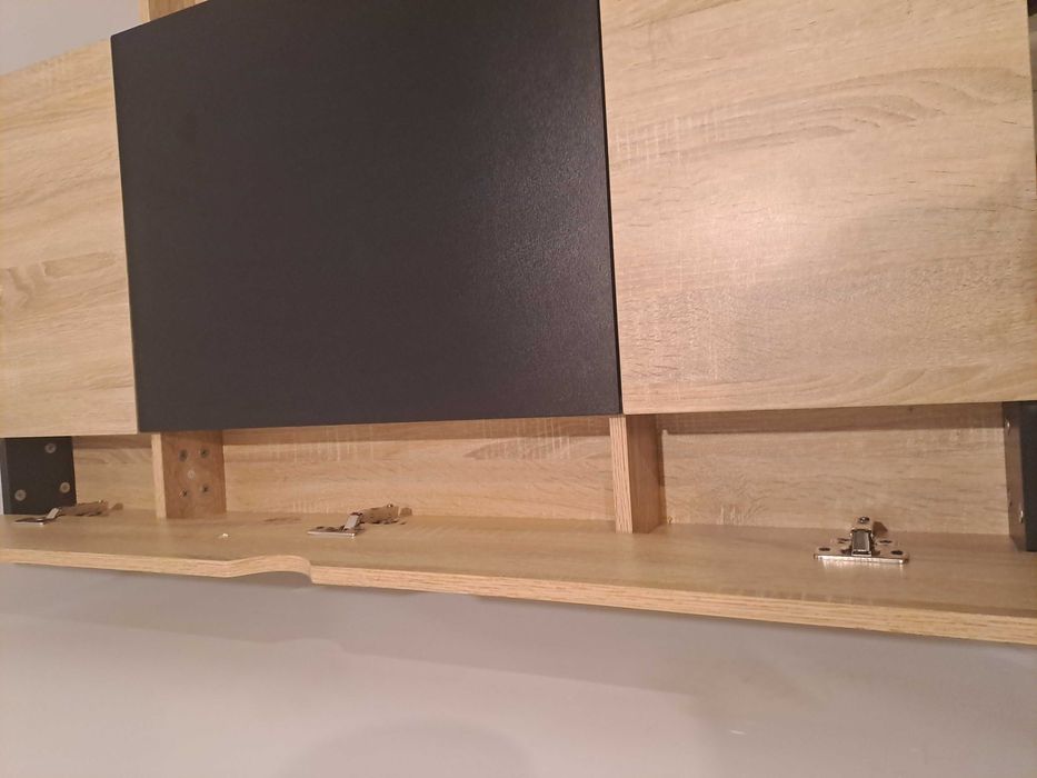 Biurko ze schowkami 120x60cm czarno-brązowe