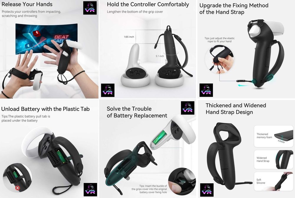 ‼️ TOP Чохли - Гріпси KIWI Design Oculus Quest 2 Pro Grips чехлы