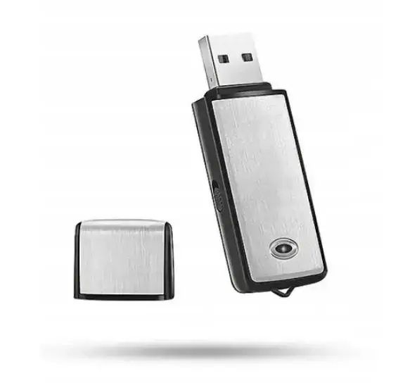 Цифровий диктофон USB флешка для запису розмов з активацією голосом пластик чорний 63×20×9 мм портативний