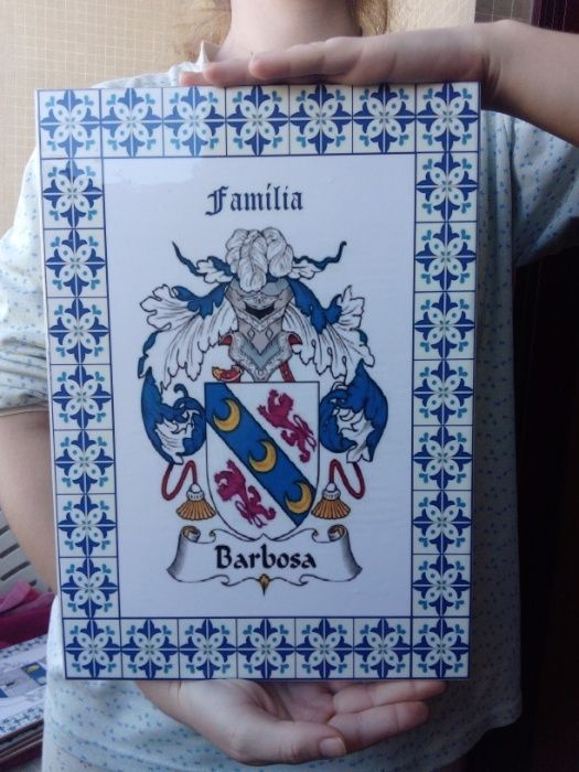 Brasões de família em azulejos cerâmicos portugueses