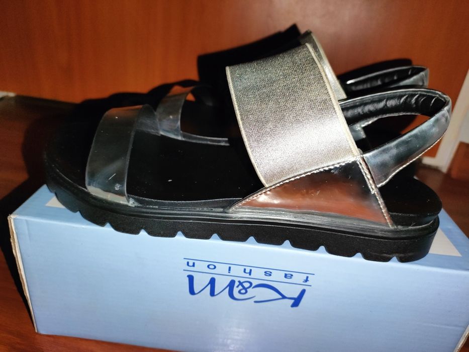 sandaly damskie srebrne