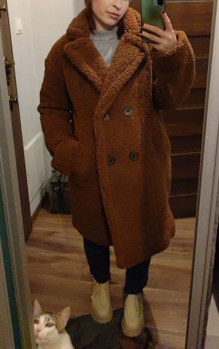 Futro płaszcz zimowy L