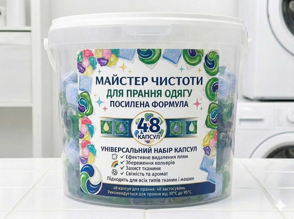 Комбо капсул для прання відерко капсул для прання 48 штук