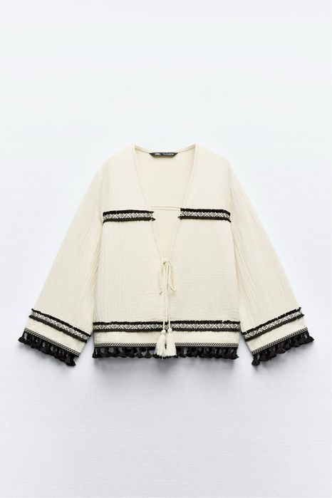 Накидка zara ідеальний стан бохо з бахромою