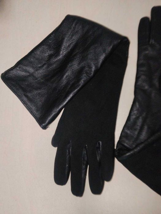 9 розмір Перчатки длинные кожаные Рукавиці довгі кожані