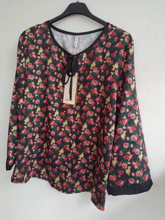 Blusa acetinada floral - Gaami - Tam Único - Nova!