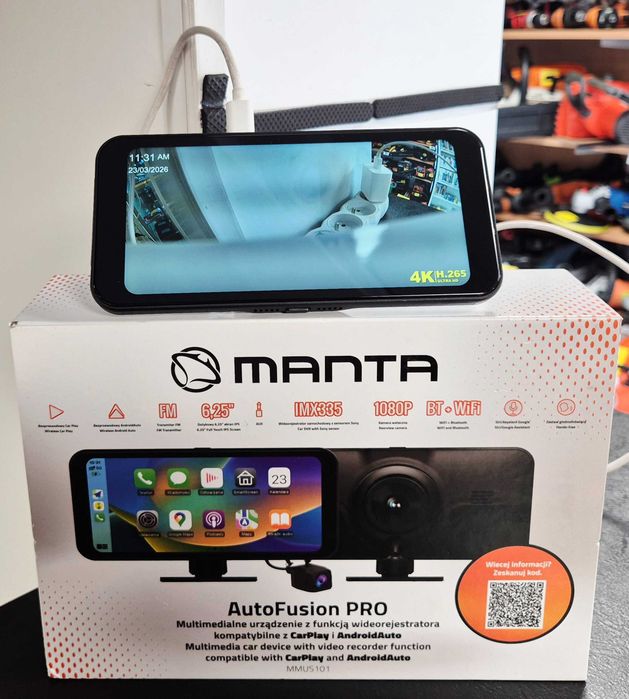 Odtwarzacz multimedialny Manta Auto Fusion Pro, Android Auto, Gwarancja, Komis Jasło Czackiego