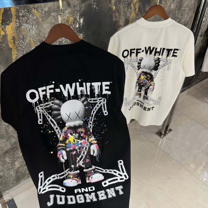 Футболка off-white x kaws мужская оверсайз оригинал унисекс