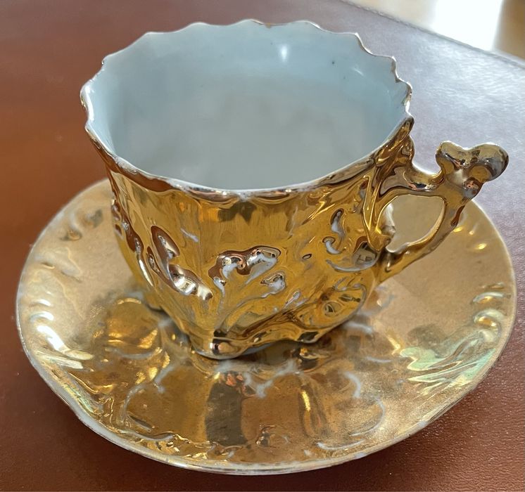 Chavenas de cafe antigas de porcelana