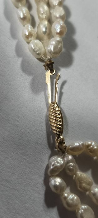 Perły, złoto 14k (585) naszyjnik vintage