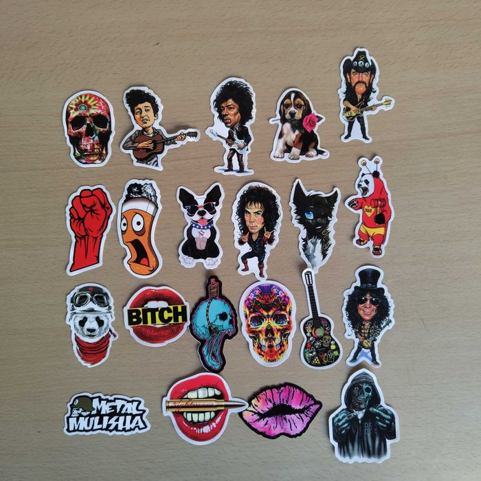 50 Autocolantes Adesivos Rock