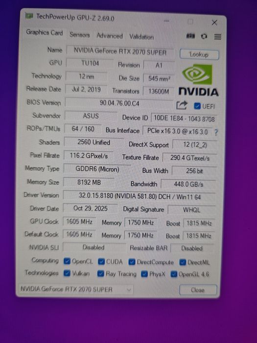 Komputer do gier rtx 2070 super ryzen 7 3700x 16gb ram 512gb SSD