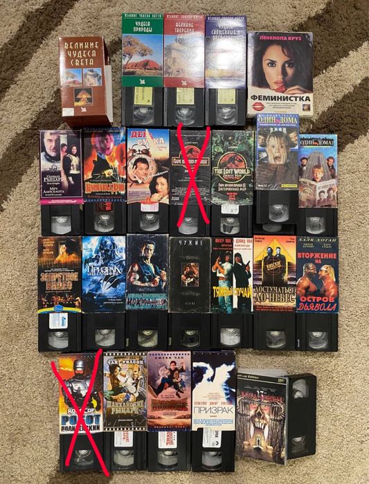 Відеокасети, видеокассеты, VHS