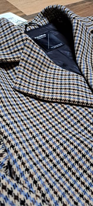 Nowy płaszcz w pepitkę kratkę kratę r.36/S Pull&Bear  klasyczny krój