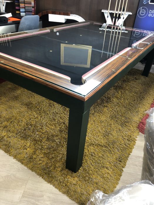 Bilhar New imperio + tampo  forrado pele genuina verde britanico