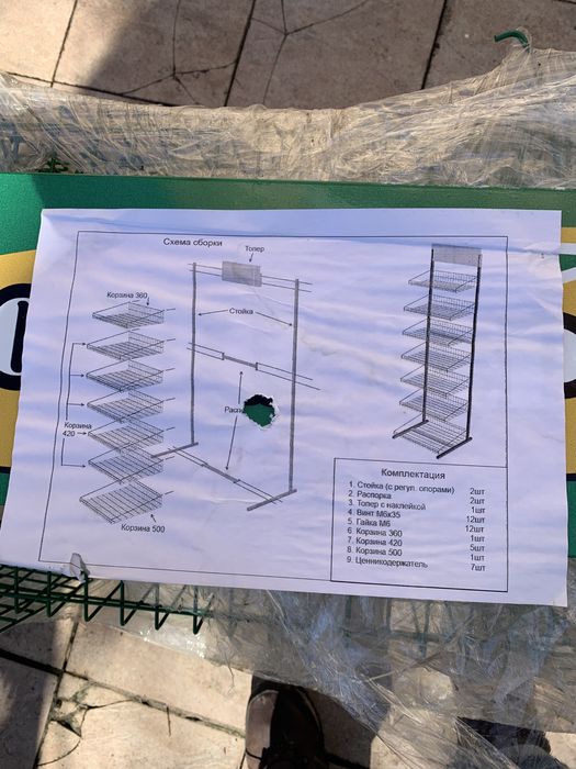 Стілаж Набір корзин для товару