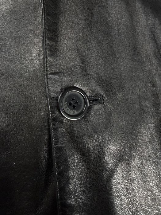 Vintage Gianni Versace Black Leather Blazer Jacket куртка шкіряна плащ