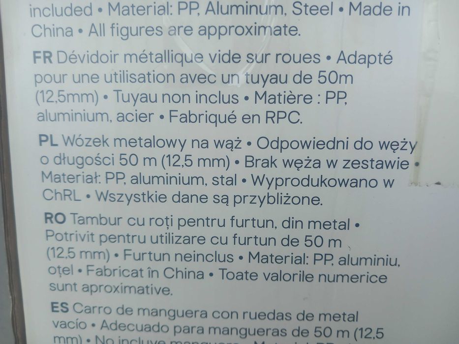 Wózek z bębnem na wąż ogrodowy Goodhome 50 m