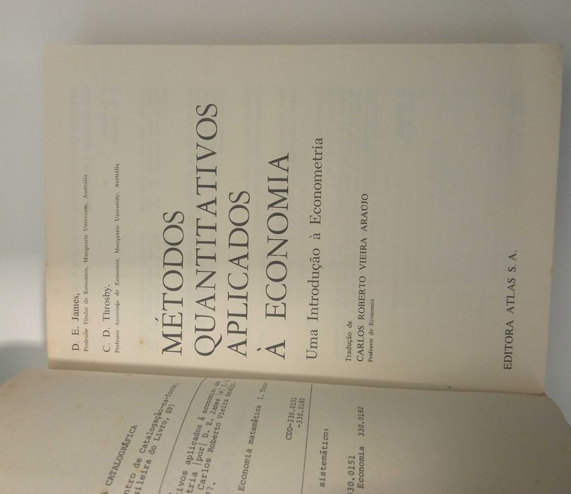Métodos Quantitativos aplicados à economia, de James-Throsby