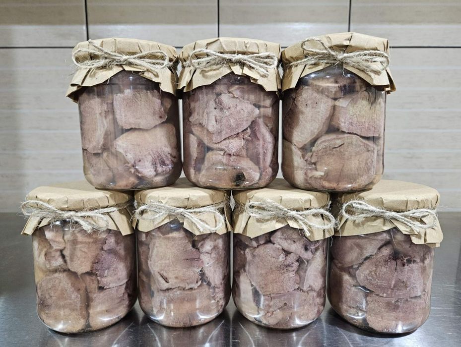 Свиний язик в банці 0.46л /Тушонка/Паштет/Шкварки/Скумбрія/Ковбаса