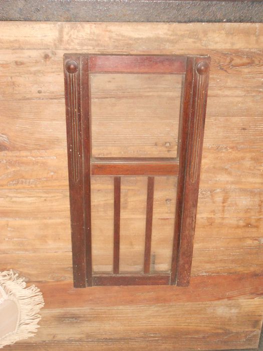 Antiga porta de relogio de pendulo madeira e vidro
