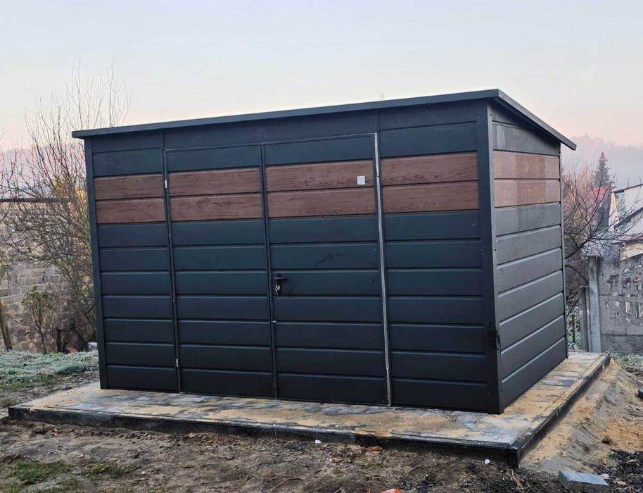 Wiata Schowek Narzędziownia Poziome SZEROKIE Przetłoczenie Blachy